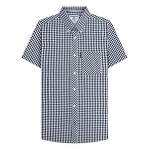 Lambretta Mens SS25 Gingham Shirt / Navy/White